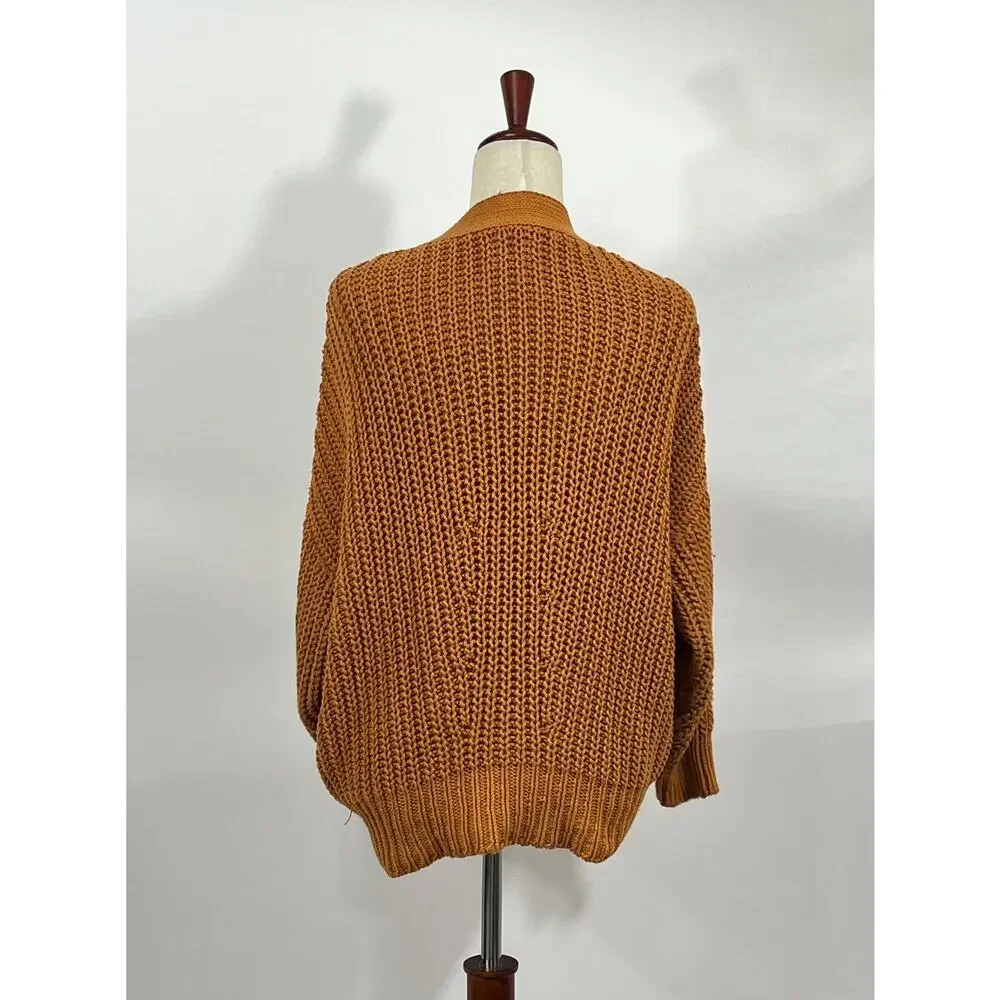 BABAA Sz OS S M L Cardigan No 18 Mi Tierra Rust Burnt Orange Cotton - Picture 6 of 12